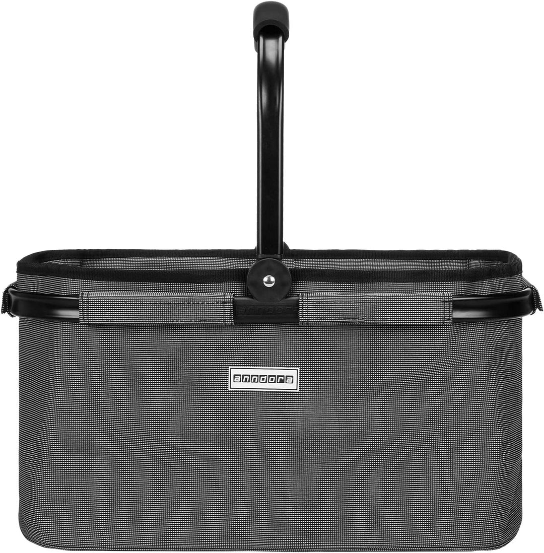anndora Einkaufskorb WOOVEN Grey 22 Liter Picknickkorb - Grau Grau Gewebt, Grau Gewebt
