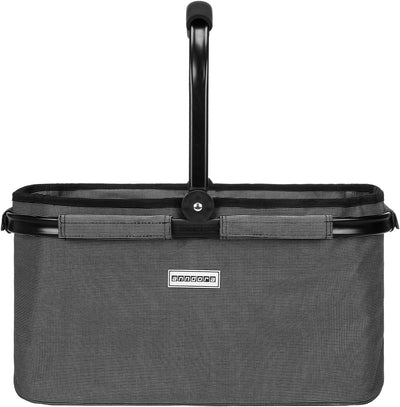 anndora Einkaufskorb WOOVEN Grey 22 Liter Picknickkorb - Grau Grau Gewebt, Grau Gewebt