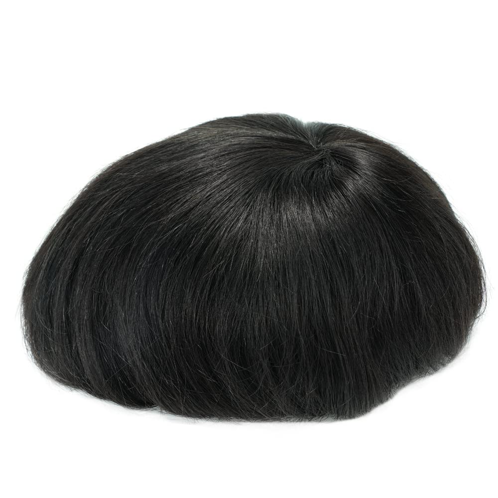 Lordhair Toupet für Männer Haarersatz Systeme Mann, natürliche atmungsaktive Mono-Spitze mit PU-Echt