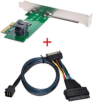 NFHK PCI-E 3.0 4.0 to SFF-8643 Card Adapter and U.2 U2 SFF-8639 NVME PCIe SSD Cable for Mainboard SS