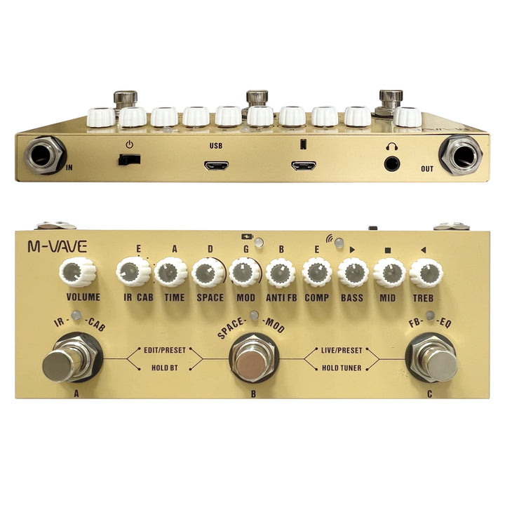 Multi Effects Acoustic Guitar Pedal,Cube Baby AC Guitar Multi Effects Pedal Delay Chorus Tremolo Rev