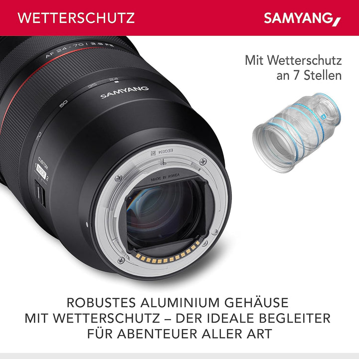 Samyang AF 24-70mm F2,8 FE kompatibel mit Sony E - Autofokus Vollformat & APS-C 24-70mm Zoom Objekti