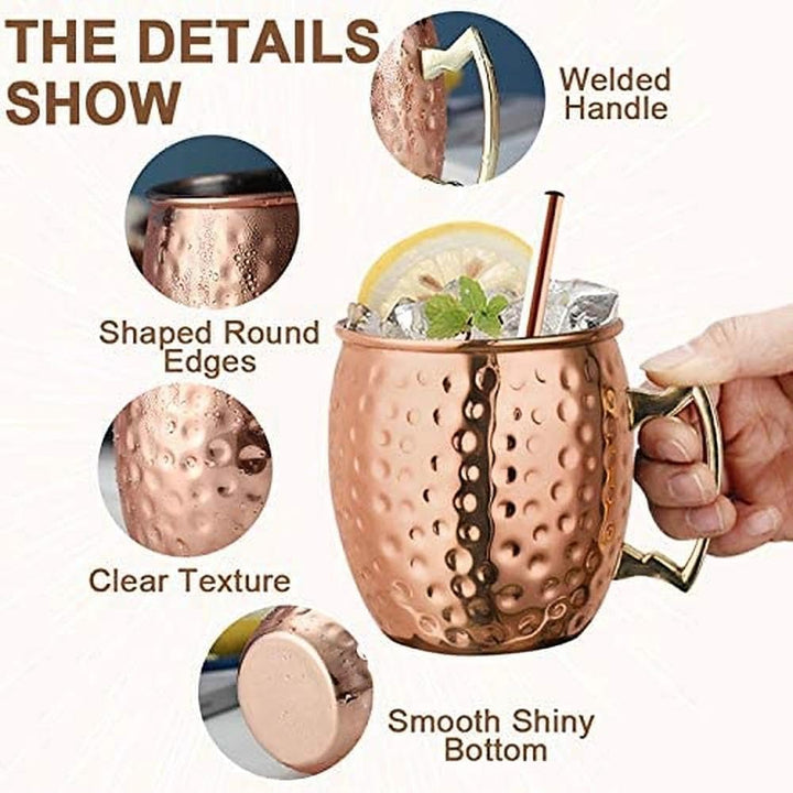SuproBarware Moscow Mule Kupferbecher, Set mit 2 Moscow Mule-Bechern, Edelstahlbecher, 530 ml, leben