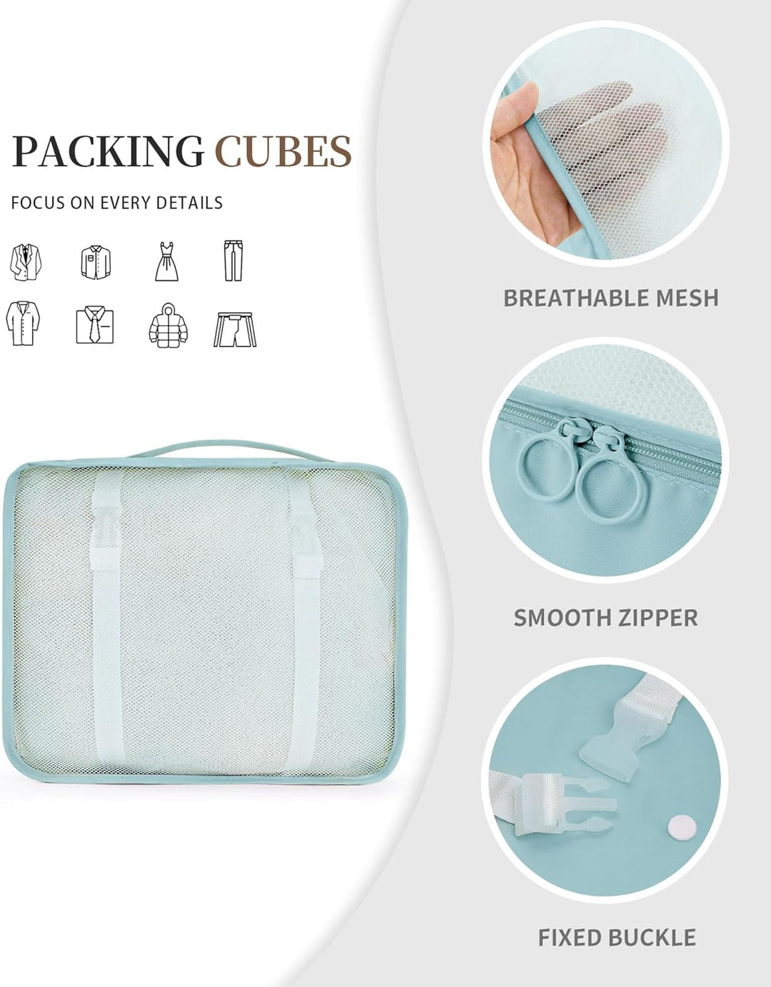 Anjing Koffer Organizer 11-teilig, Packing Cubes, leichte Reisegepäck-Organizer, platzsparend, wasse