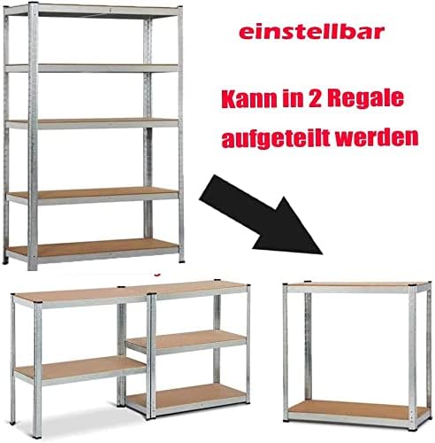 Werkbank, 170 x 75 x 30 cm 5 Ebenen verstellbare Regale, höhenverstellbar, DIY-Werkbank Werktisch Ar