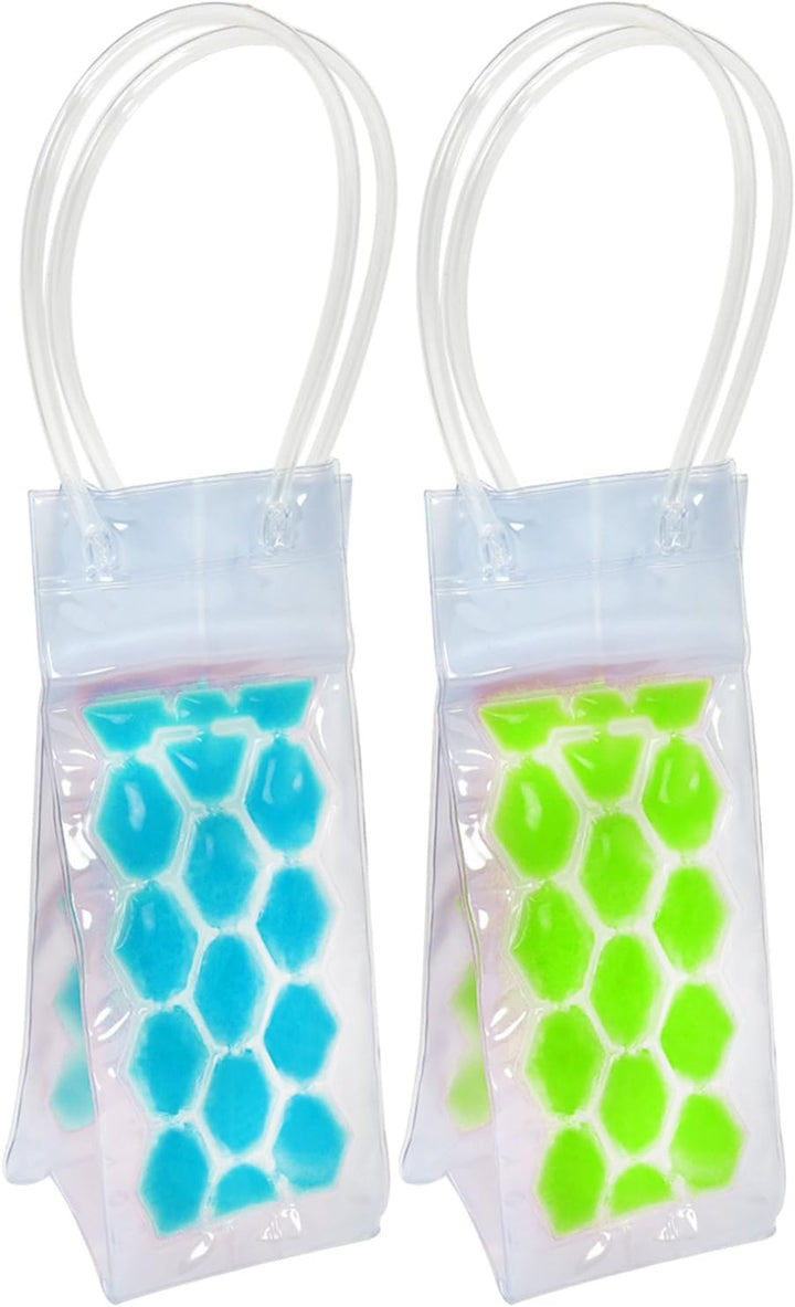 com-four® 4x Flaschenkühler mit Kühlgel - Kühltasche für Weinflaschen und Getränkeflaschen - wiederv