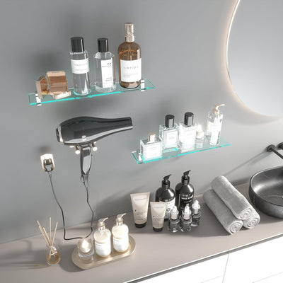 bijon Glasregal Glasablage Wandregal Glas Bad-Regal Glas Badezimmer Regal Badablage Ablageregal - 8m