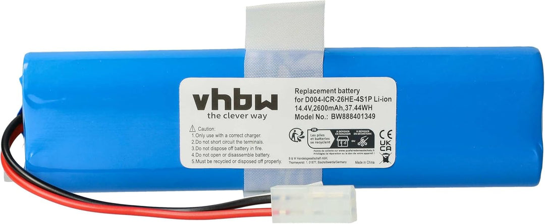 vhbw Akku kompatibel mit 360 S6 Staubsauger (2600mAh, 14,4V, Li-Ion)