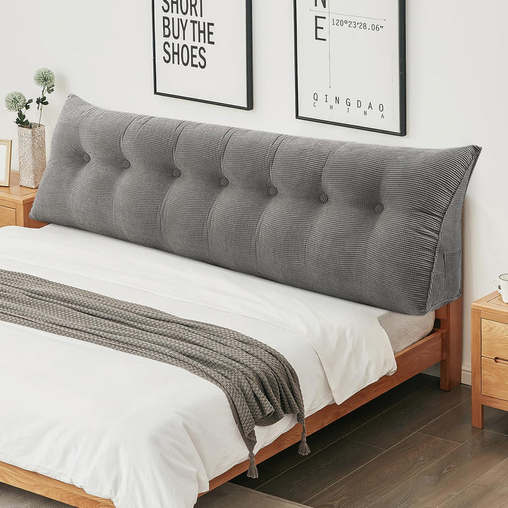 OHMG 200CM Rückenkissen,Lesekissen Für Bett Und Sofa,Praktisches Seitenfach,Removable Cover,Keilkiss