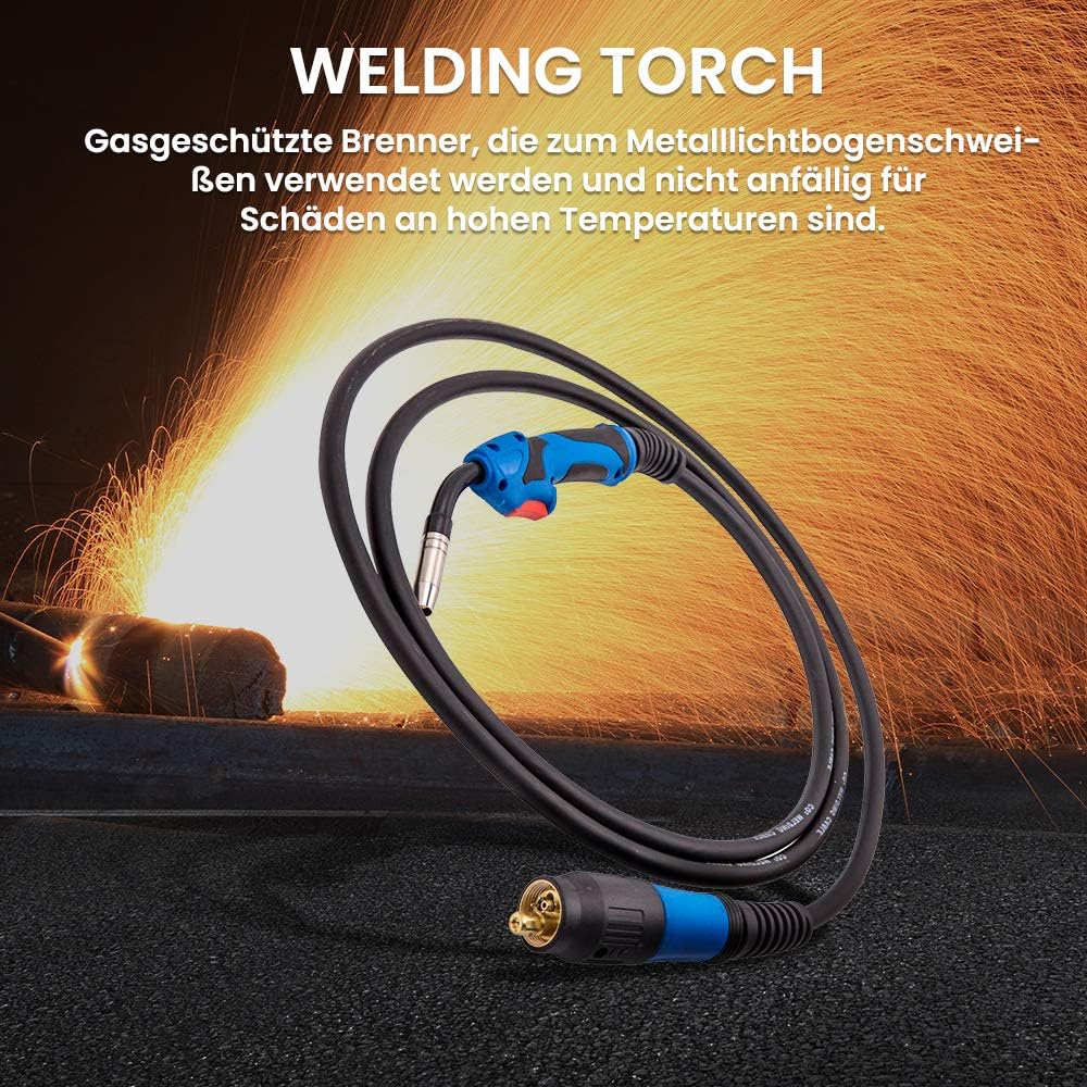 maXpeedingrods Schweissbrenner MB15 4m Schlauchpaket MIG/MAG mit Euro Zentralanschluss Schutzgas