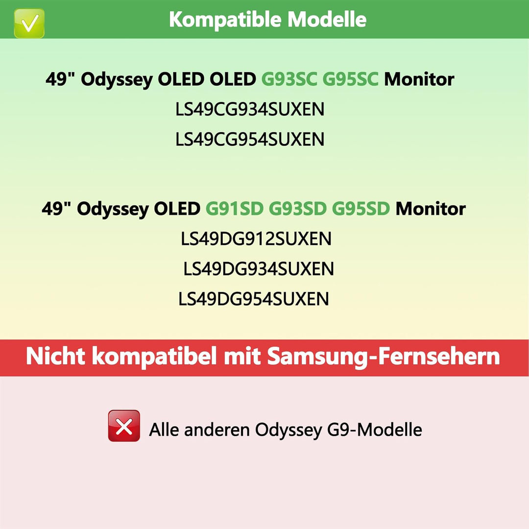 G95SC VESA Halterung Kompatibel mit Samsung Odyssey G9 OLED 49 Zoll Monitor, G93SC (LS49CG934SUXEN,
