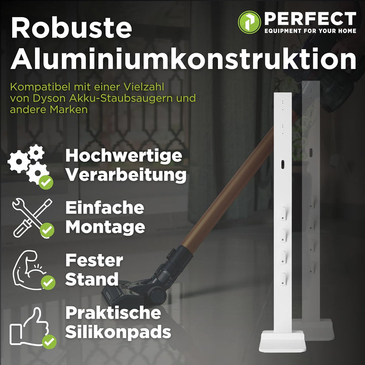 PERFECT EQUIPMENT FOR YOUR HOME PHD-D200W, Staubsaugerständer, Aluminium, Weiss, Weiss