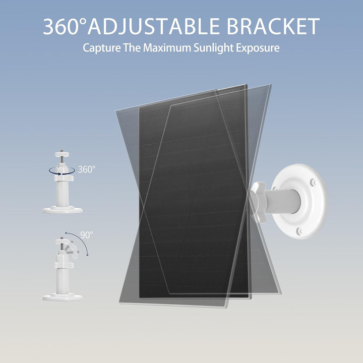 Nicesolar Solarpanel für Überwachungskamera, USB-Solarpanel kompatibel mit wiederaufladbarer Akku-Ka