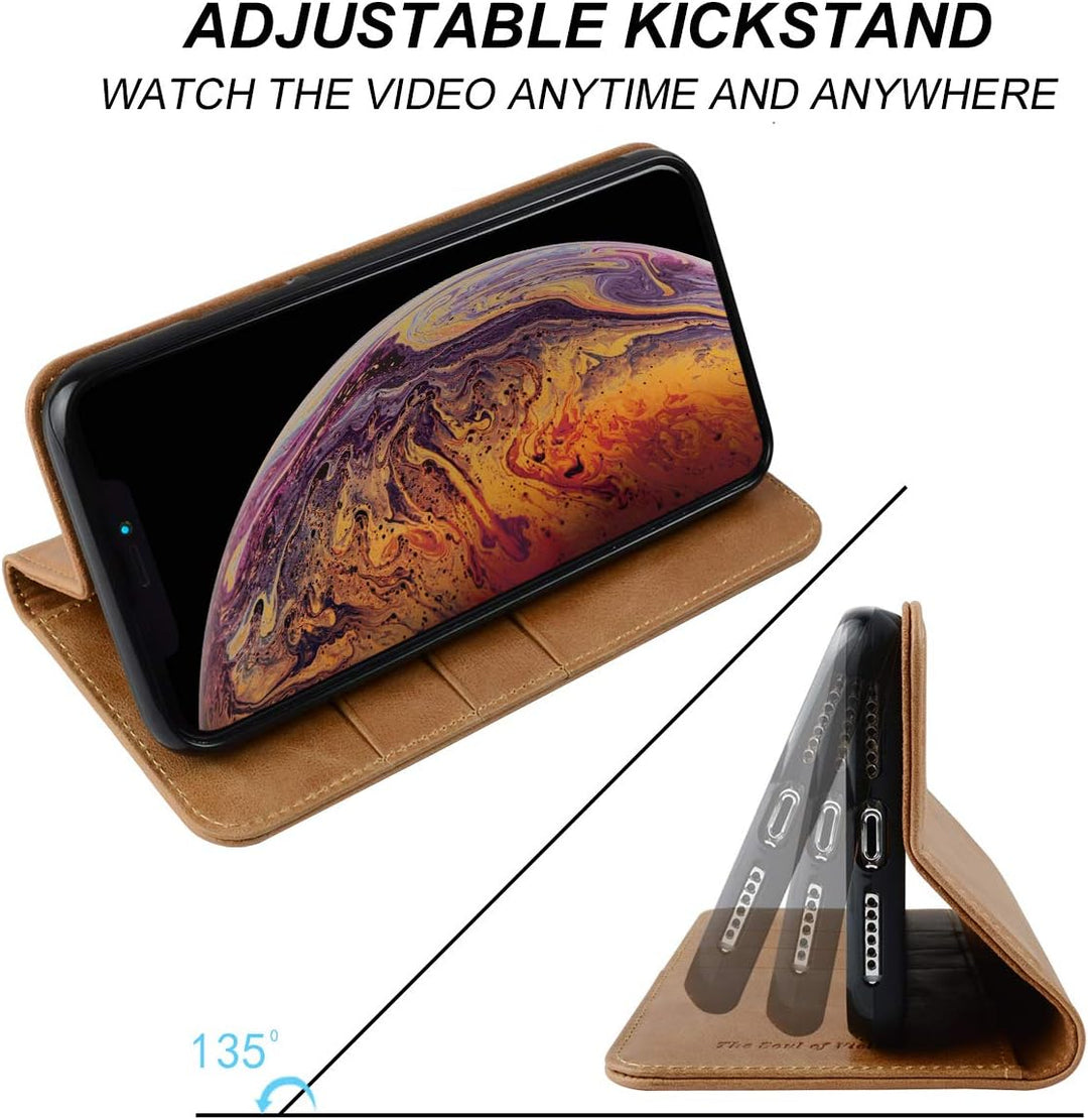 VISOUL iPhone 11 Hülle, Stossfeste Handyhülle [Erstklassiges Rindsleder] [RFID Blocker], TPU Schutzh