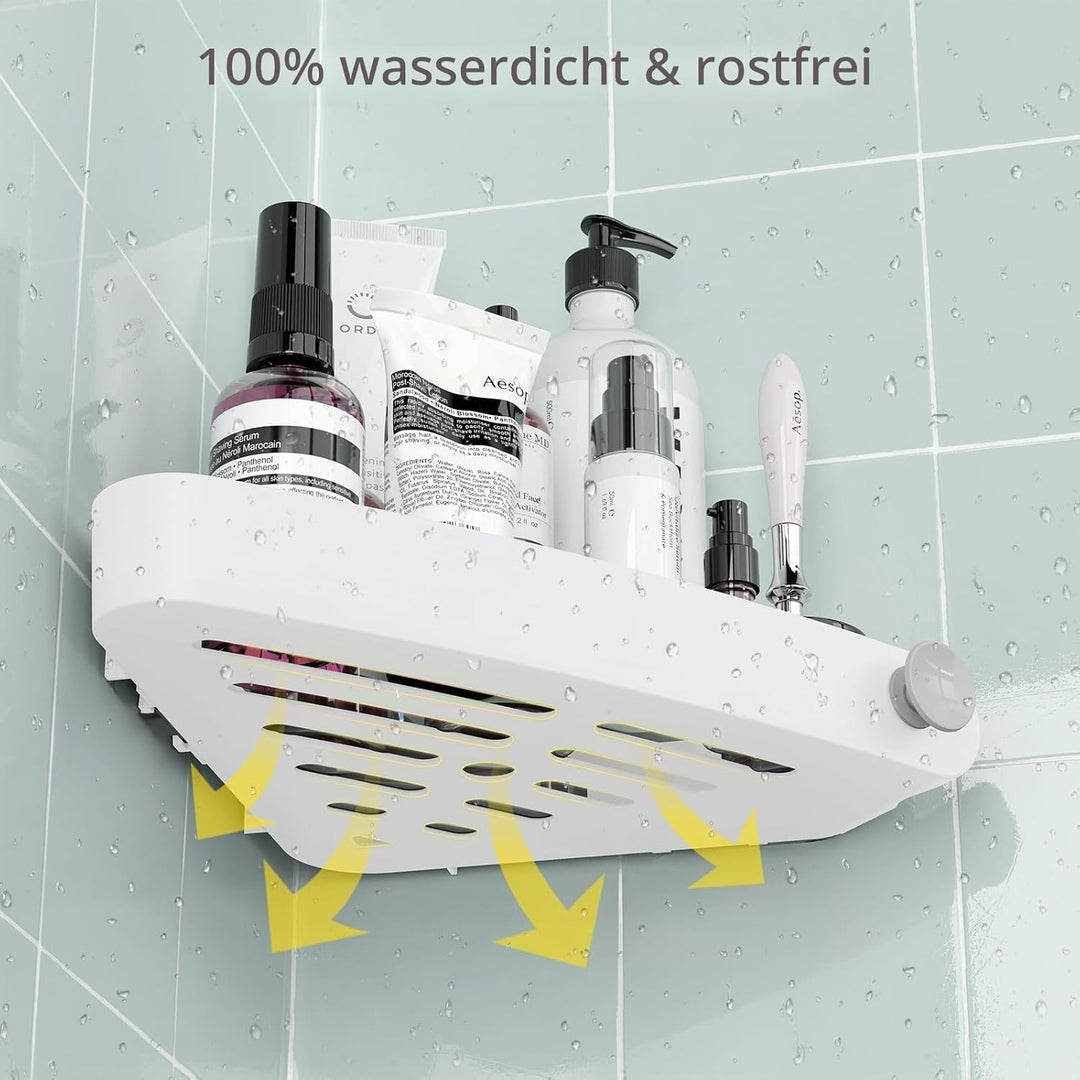 Sotfamily 4 Stück Plastik Duschablage ohne Bohren Duschregal Duschkorb Kommt mit einem kleinen runde