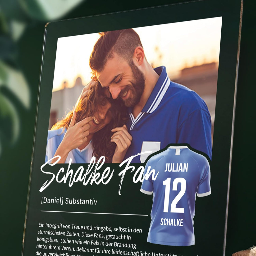 Schalke Geschenk personalisiert - Acryl Geschenk - Definition: Schalke Fan - Schalke Fanartikel, Sch