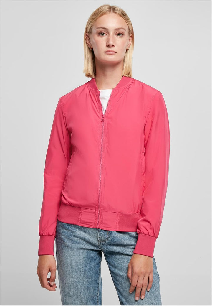 Urban Classics Damen Bomberjacke Ladies Light Bomber Jacket, leichte Fliegerjacke für Frauen in viel