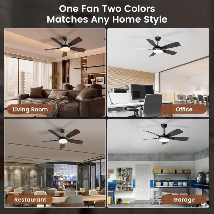 Deckenventilator mit Beleuchtung, Ø132cm App Steuerung & Fernbedienung Deckenventilatoren mit Licht