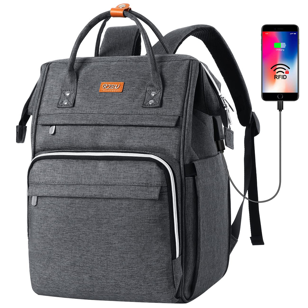 Rucksack Damen, Wasserdichte Rucksack Schule mit 17 Zoll Laptopfach, Schulrucksack Mädchen Teenager