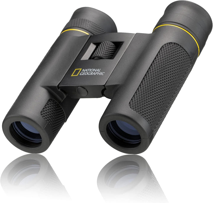 National Geographic 10x25 Taschenfernglas mit faltbaren Augenmuscheln für Brillenträger, Gummierung,
