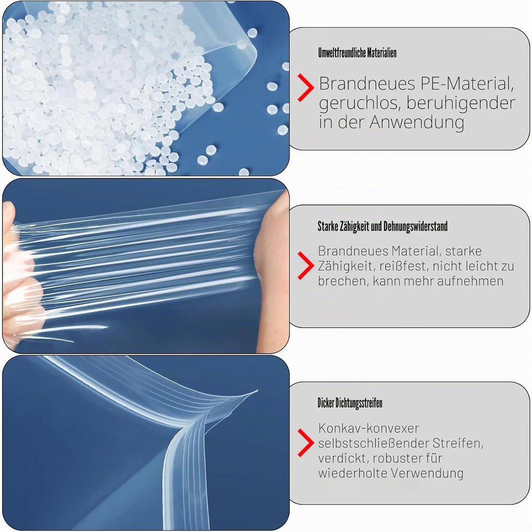 Wiederverwendbare Druckverschlussbeutel, grosse Reisekleidung, Aufbewahrungstaschen, transparent, tr
