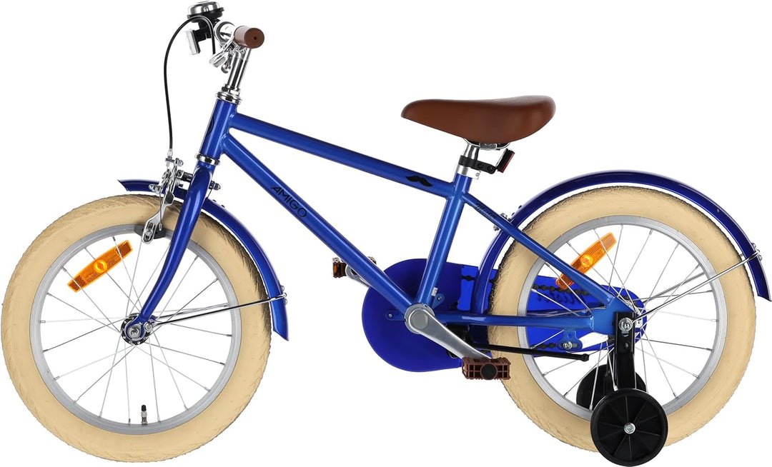 AMIGO Mister Kinderfahrrad - Jungenfahrrad - 16 Inch 24 cm - Rücktrittbremse - Blau