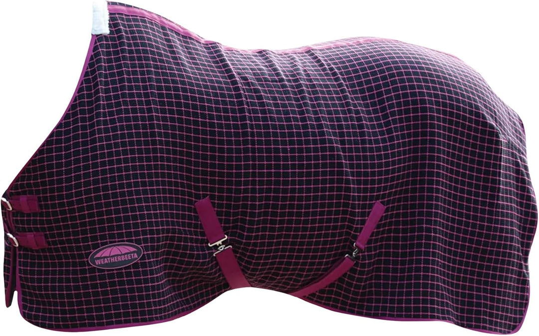 Weatherbeeta Pferdedecke, kariert, Standard-Halsausschnitt 140 Navy Red White, 140 Navy Red White
