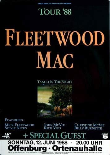 Fleetwood Mac - Tango in The Night, Offenburg 1988 » Konzertplakat/Premium Poster | Live Konzert Ver