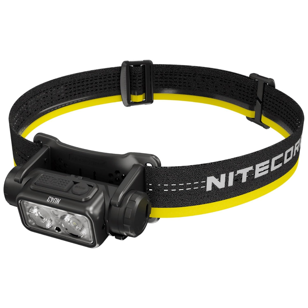 Nitecore Stirnlampe NU43, leicht, USB-C-aufladbare LED Kopflampe, 1400 Lumen, 130 m Leuchtweite, Rot