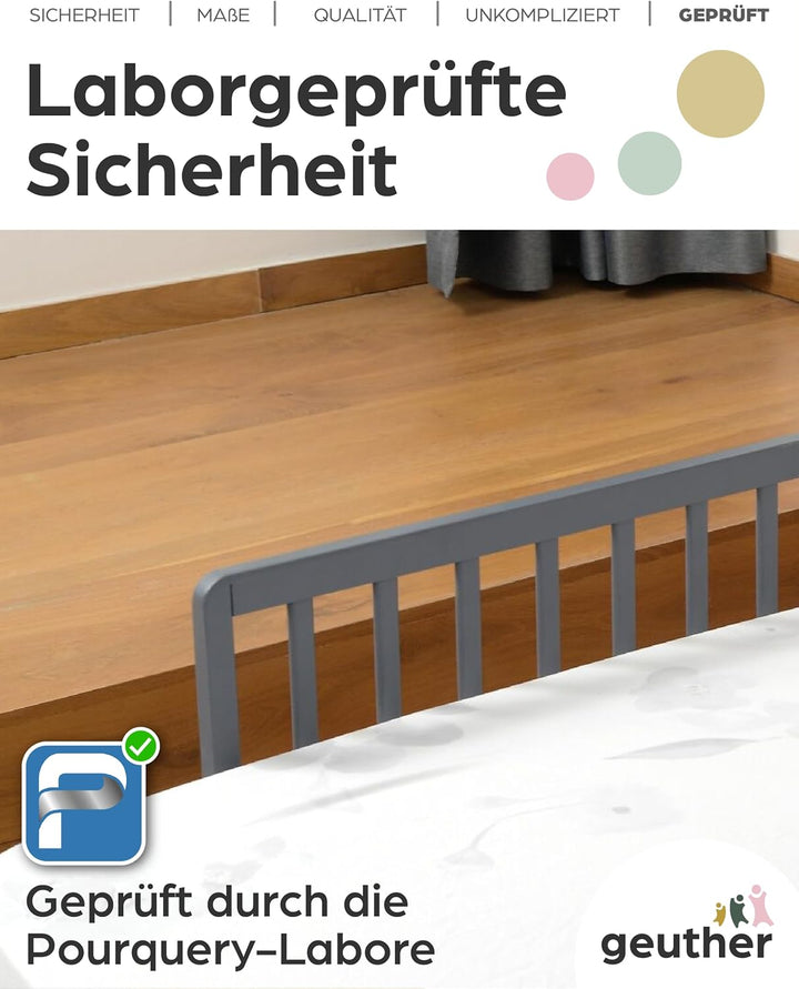 Bettschutzgitter in 90 und 140 cm Farbe Grau, Grösse 140 cm Grau 140