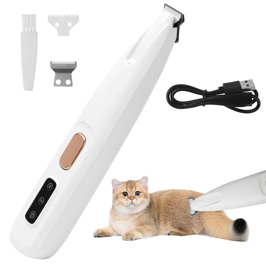 Haustierhaarschneider mit LED-Licht,PawTrim Pro Leise,Kabellos Haustier Rasierer Mit USB,Wiederaufla