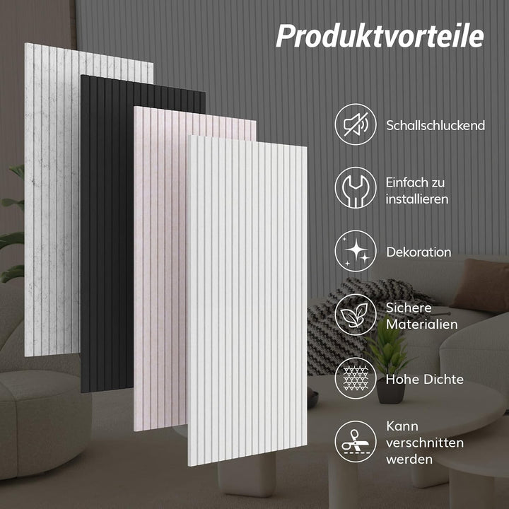 TONOR 4 Pack Akustikpaneele selbstklebend, 120x60x0.9 cm Schalldämmung Schallschutz wand Schallschut