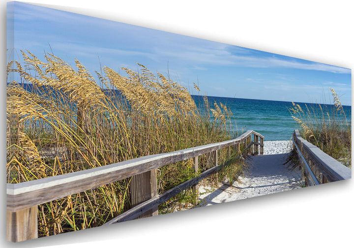 Feeby Frames, Leinwandbild, Bilder, Wand Bild, Wandbilder, Kunstdruck 50x150cm, STRAND, MEER, WASSER