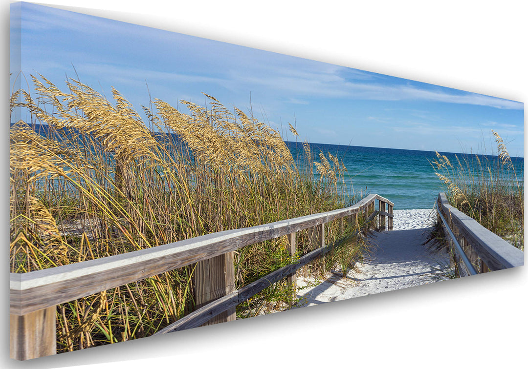 Feeby Frames, Leinwandbild, Bilder, Wand Bild, Wandbilder, Kunstdruck 40x100cm, STRAND, MEER, WASSER