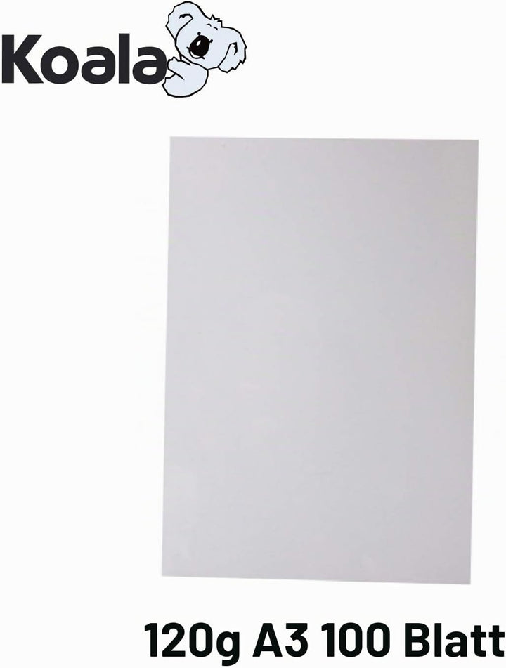 KOALA Fotopapier für Laserdrucker, Doppelseitig, Matt, A3, 120 g/m², 100 Blatt. Geeignet zum Drucken