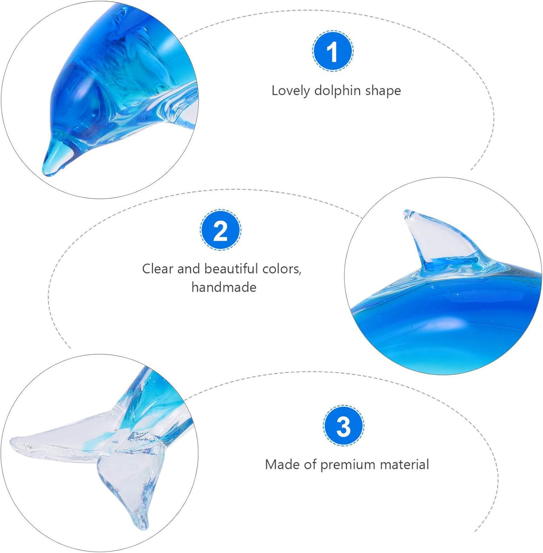 BESPORTBLE Glas Delfin Figur Ornamente Glas Meer Tier Kunst Glas Sammelfiguren Meer Ozean Matrose De