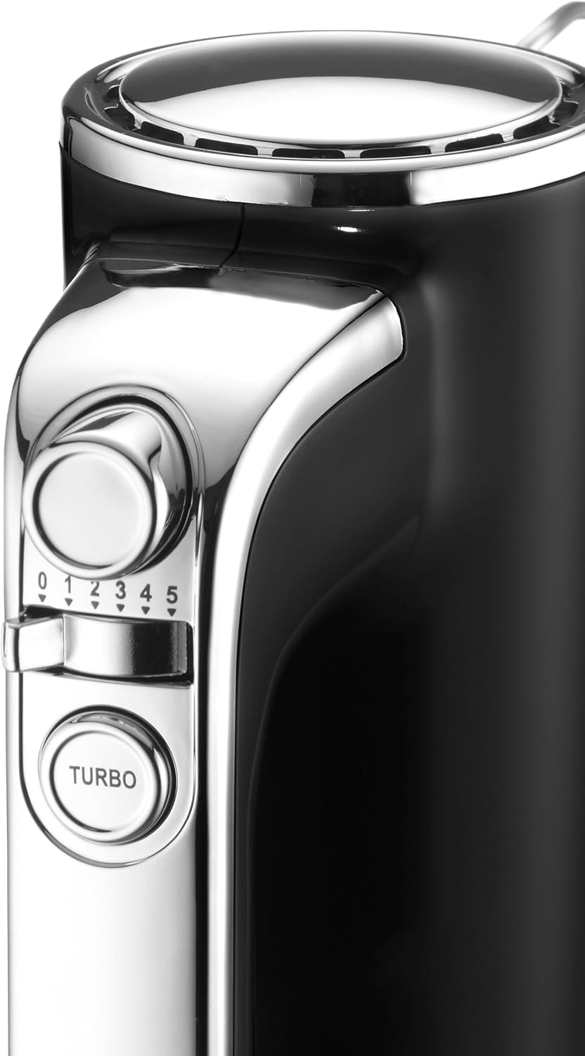 Trisa Handrührgerät - 6 Geschwindigkeiten mit Turbo, Langsamer Start, Chrom-Design, Edelstahl Rührbe