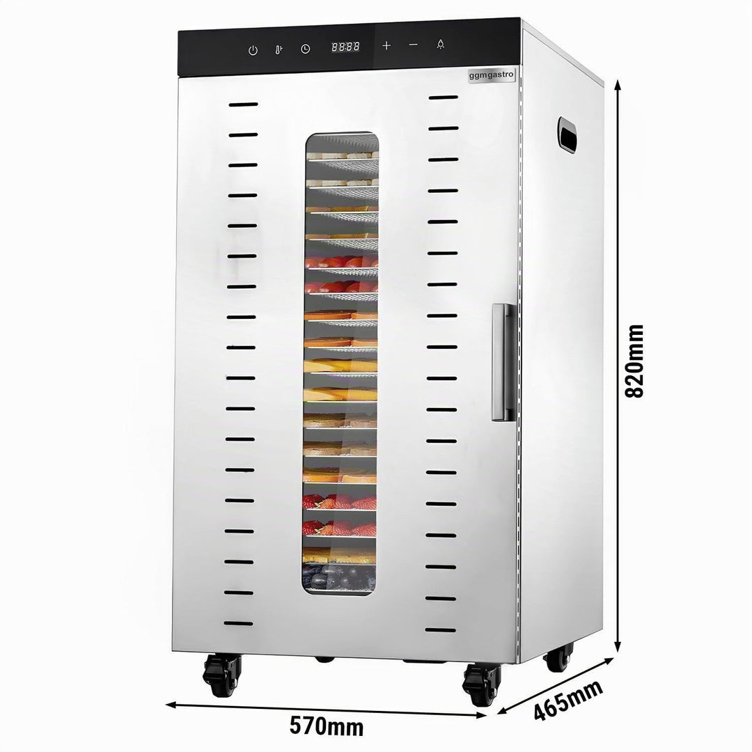 GGM Gastro Dörrgerät 20 Ablagen Edelstahl 2 kW | Ideal für den Dauereinsatz, digitale Präzisionssteu