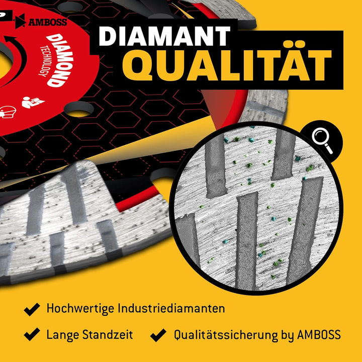 Amboss NBS 31P - Diamant-Trennscheibe Ø 230 mm x 22,2 mm - Naturstein/Granit/Beton/Klinker/Dachziege
