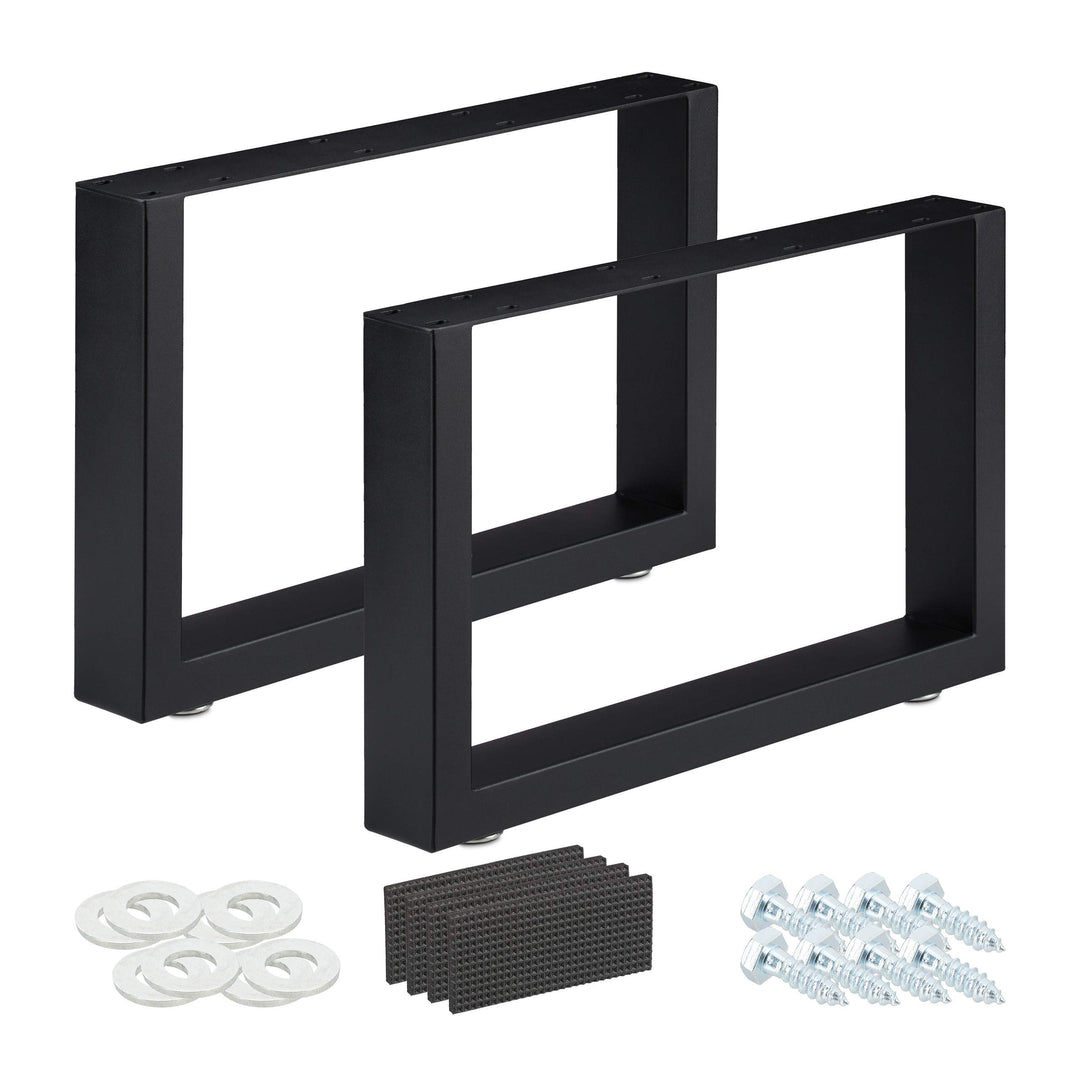 Relaxdays Tischkufen 2er Set, BxH: 64x40 cm, Metall Tischbeine Schreibtisch, Esstisch, Couchtisch, I