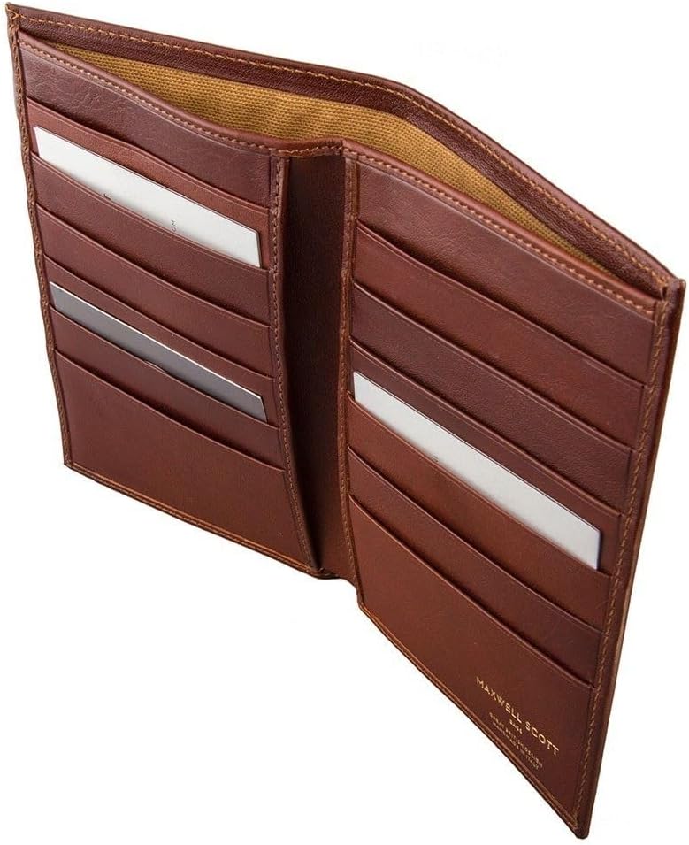 Maxwell Scott The PIANILLO RFID Leather Breast Pocket Wallet (Tan) Chestnut Tan, Chestnut Tan