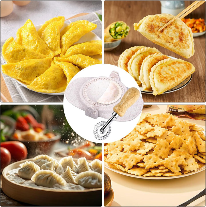 Ravioli Former Dumpling Maker Set 3 Stück Ravioli Maker mit 3 Stück Rundem Tortellini Ausstecher und