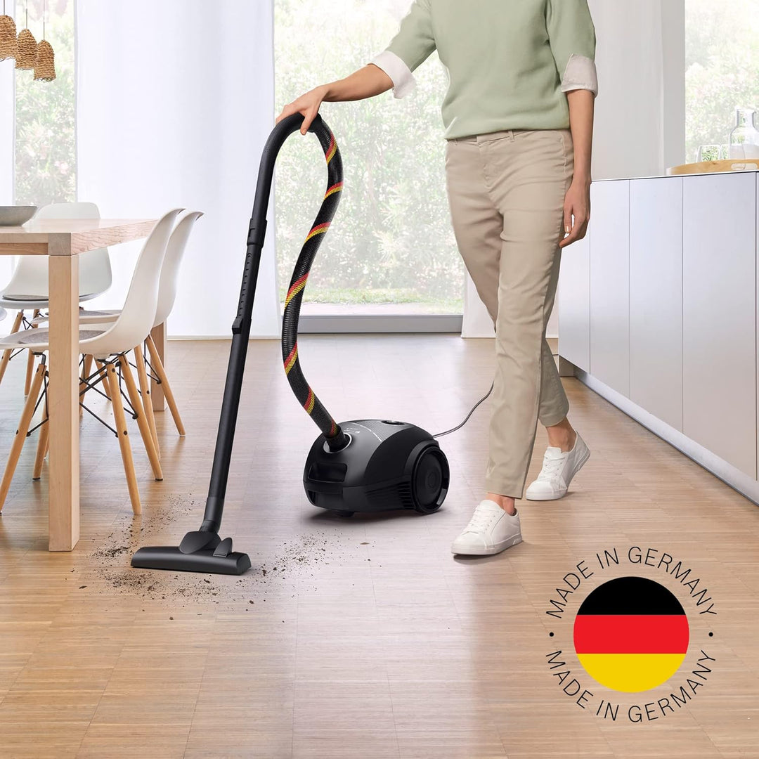 Bosch Staubsauger mit Beutel Serie 2 BGDS2CHAMP, Bodenstaubsauger, nachhaltig, aus Recyclingmaterial
