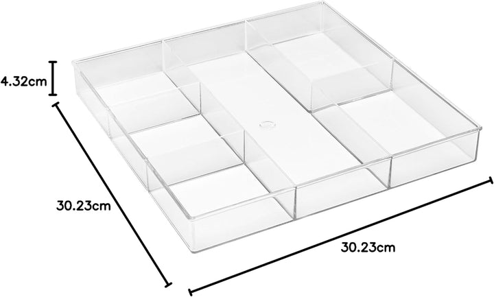 Whitmor Schubladen-Organizer mit 6 Fächern, transparent, Harz Kunststoff, farblos, 6-Section 6-Secti