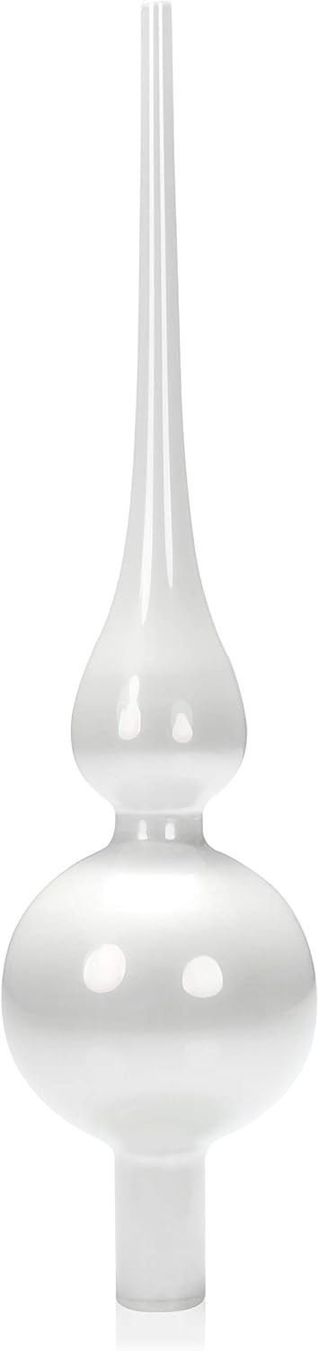 com-four® Weihnachtsbaumspitze glänzend - Christbaumspitze aus echtem Glas für Weihnachten - Tannenb