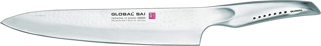 Global SAI-06 Tranchiermesser, Hammerschlagdesign, 25cm, 1 St