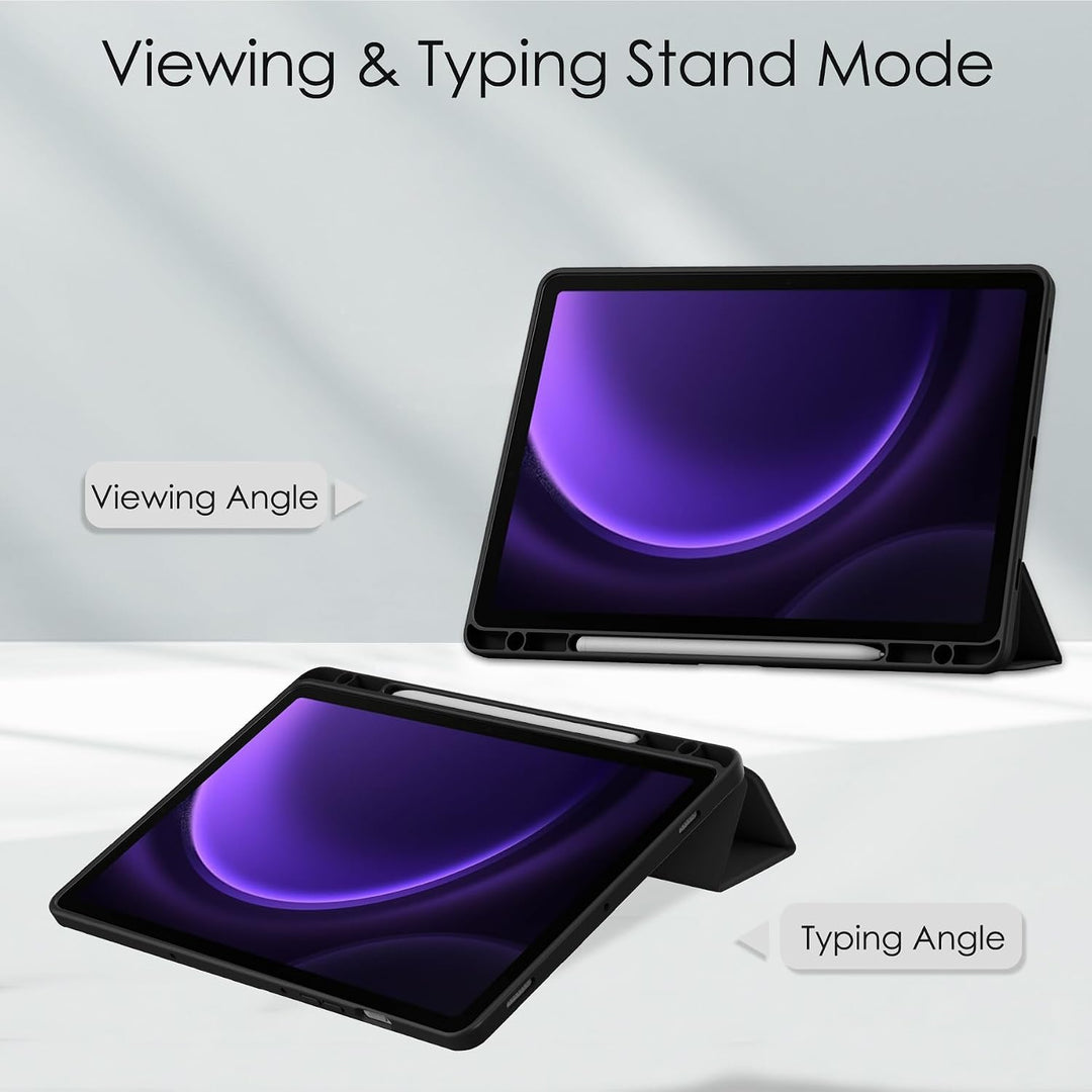 Hülle für Samsung Galaxy Tab S9 FE Cover,Premium Silicone Ultra Schlank leichte Schutzhülle,Dreifach