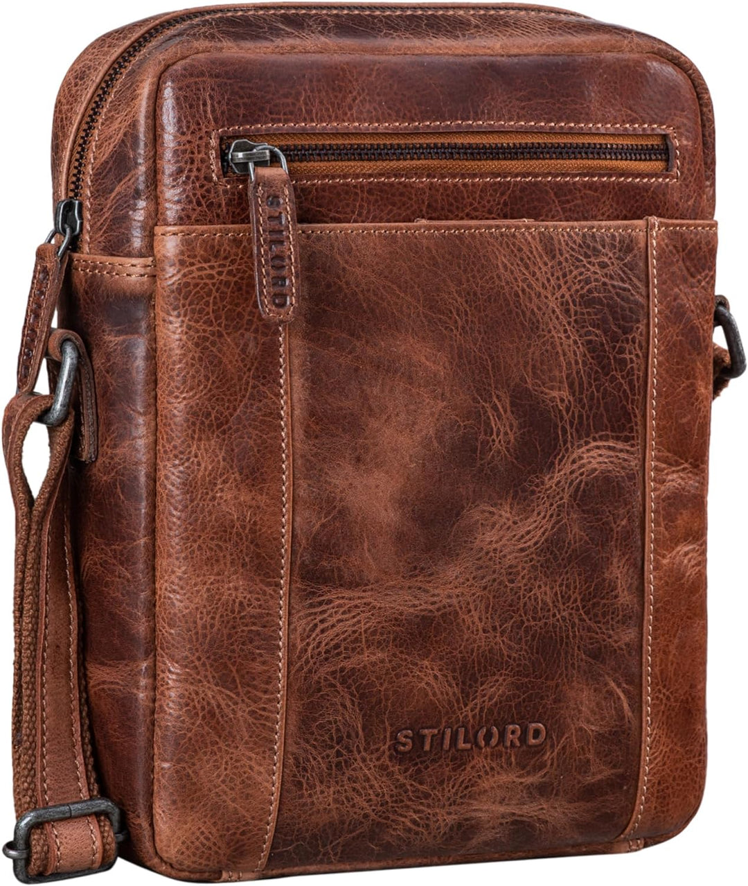 STILORD 'Fox' Herrentasche Leder Vintage Messenger Bag Männer Handtasche klein für 10,1 bis 10,5 Zol