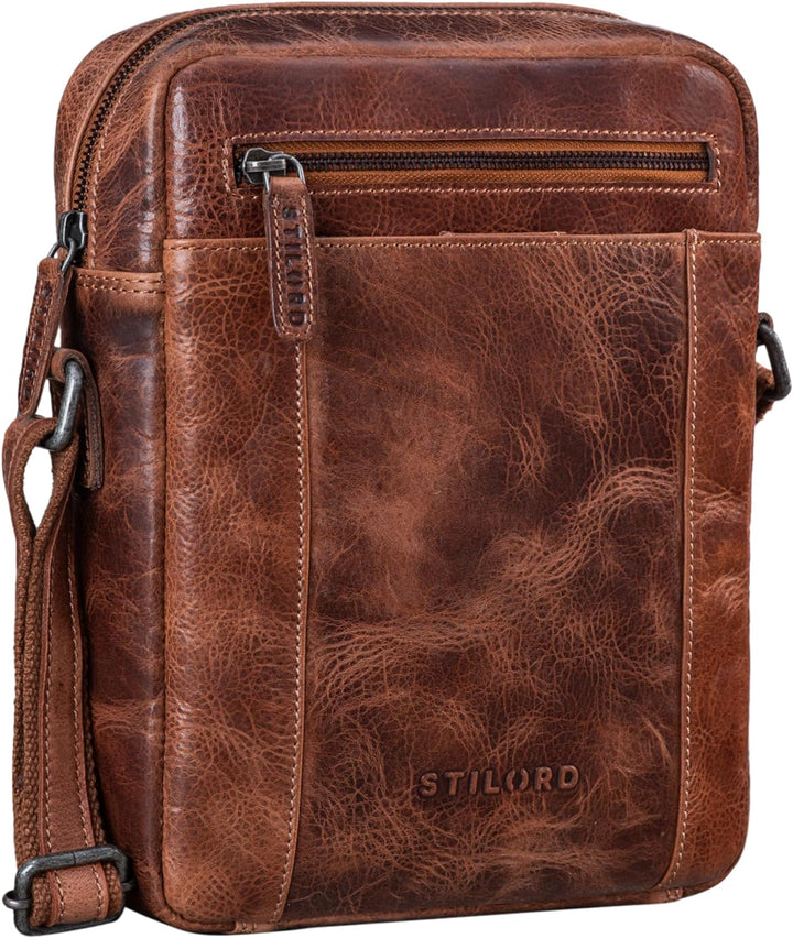 STILORD 'Fox' Herrentasche Leder Vintage Messenger Bag Männer Handtasche klein für 10,1 bis 10,5 Zol