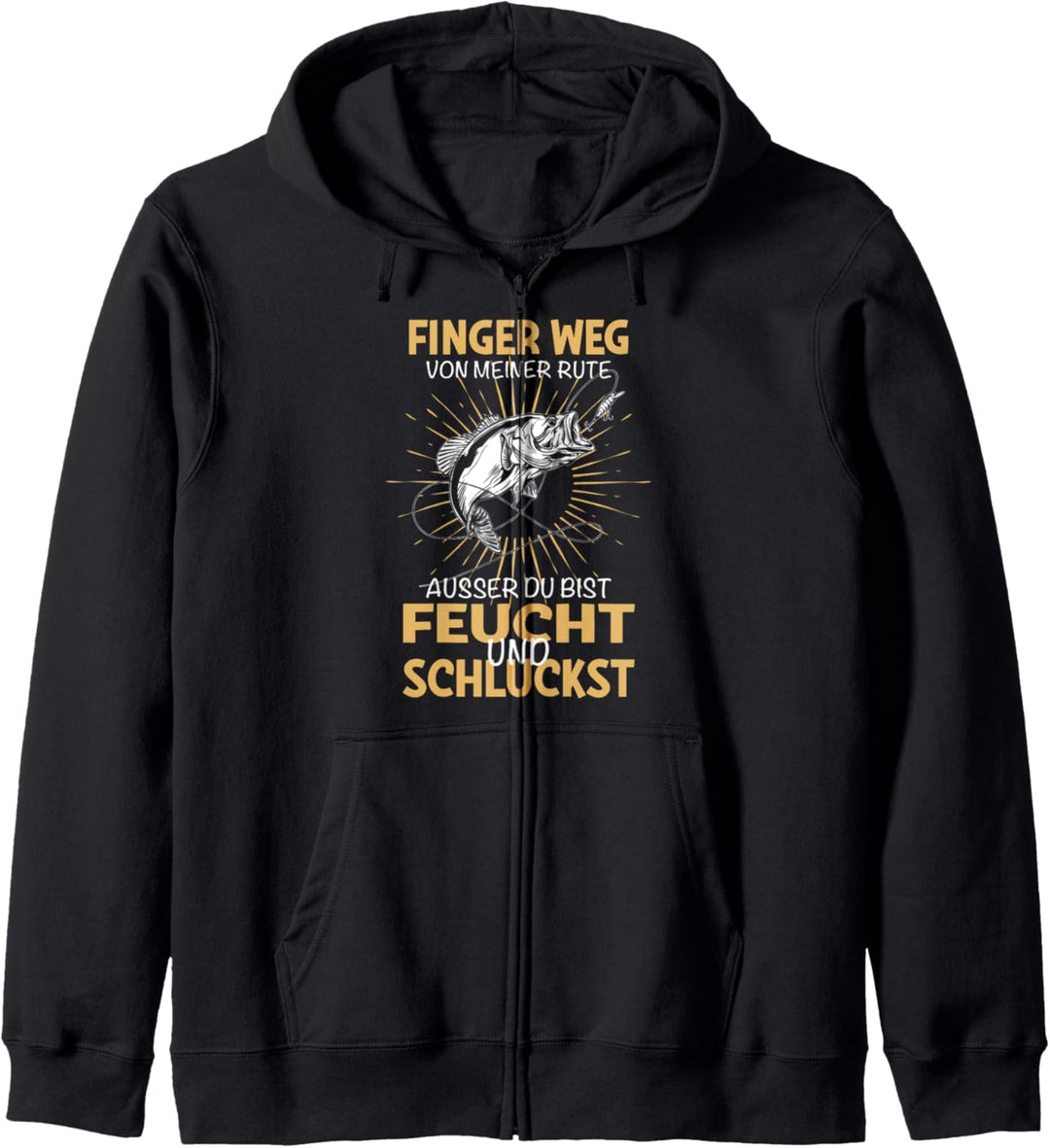 Finger weg von meiner Rute Fischer Angeln Angler Geschenk Kapuzenjacke
